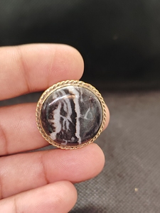 UDGEMS Natural Zebra Jasper Brass Groove Pendant | Handmade Brass Gemstone Pendant | IGI Certified Vintage Jewelry | OEM ODM - Product Image 5