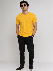 T-shirt Homme Uni 100% Coton Tricoté 180 Grammes Respirant Anti-boulochage Col Rond Manches Courtes Coupe Droite Décontractée - Product Image 3