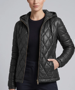 Vestes en cuir uni de épaisseur standard pour femmes et hommes, vestes en cuir pour hommes avec rembourrage en polyester, unisexe - Product Image 5