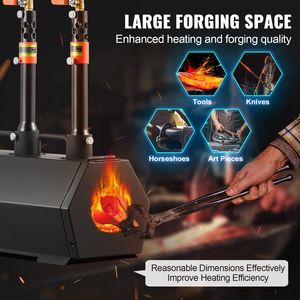 Fucina a Gas Portatile a 3 Bruciatori, Grande Capacità, per Ferratura, 2600 Fahrenheit, Attrezzatura per Forgiatura del Metallo - Product Image 3