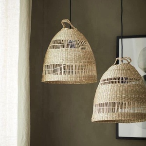 Marcos de pantalla de algas marinas tejidas para decoración del hogar, cubiertas de lámpara de paja, marco decorativo, accesorios de iluminación interior - Product Image 2