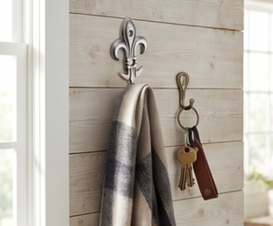 Vintage Fleur De Lis Wall <b>Hook</b> Metal Single <b>Hook</b> For Clothing Storage Decorative Design Anti Rust Finish Stylish Home Decor - Product Image 5