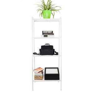 Libreria a 4 Ripiani Bianco Avorio, Eleganti Scaffali a Scala - Product Image 5