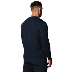 Mens <b>Navy</b> Blue Crewneck Sweatshirt Casual Fleece Pullover Long Sleeve Athletic Winter Streetwear <b>Top</b> Polyester/Cotton Windproof - Product Image 2