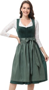 Vestido Dirndl Bávaro para Mujer, Traje Tradicional para el Festival de la Cerveza de Oktoberfest, Delantal de Poliéster, Elegante Estilo Alemán - Product Image 3