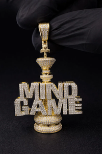จี้เพชรโมอิสซาไนต์สุดหรู ดีไซน์ Mind Game ตัวอักษรทองคำประดับเพชร สร้อยคอแบบ Iced Out สไตล์ฮิปฮอป ของขวัญเครื่องประดับสำหรับทุกเพศ - Product Image 6