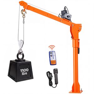 Grúa Eléctrica para Camión, 1100 Libras, 12V, Cabrestante de 3000 Libras, Pluma Telescópica Giratoria 360°, Capacidad de 1 Tonelada, Altura de Elevación de 6m - Product Image 1