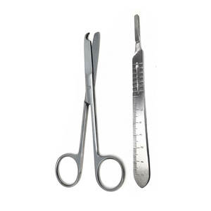 Kit de Herramientas de Sutura Médica de Acero Inoxidable, Tijeras de Sutura, Mango de Bisturí de 4.5 Pulgadas # 4 con 10 Cuchillas Quirúrgicas - Product Image 2