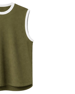 Camiseta sin Mangas Verde Oliva para Hombre, Chaleco Deportivo Informal, Transpirable, de Algodón, Camiseta de Verano, Ajuste Holgado, Ropa Deportiva, Camiseta de Entrenamiento - Product Image 2