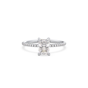 Bague solitaire REYES, nouveau design, argent sterling 925, moissanite VVS, taille radiant, halo caché, accessoires de luxe pour femmes, bijoux fins - Product Image 2