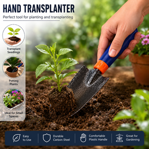 Transplantoir manuel avec tête en acier au carbone et poignée en plastique pour la plantation de semis, le jardinage, le rempotage et les petites tâches de jardinage - Product Image 4