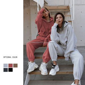 Ensemble de survêtement décontracté pour femme, sweat-shirt à capuche décontracté, veste à capuche, tissu extensible quadridirectionnel, vente chaude - Product Image 1