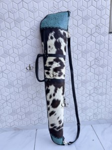 Latest Designer 2026 Cowhide Fur Leather Rifle Bag with Turquoise Tooled Leather Stylish Shoulder Handbag For Unisex - Product Image 4