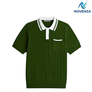 Polo de Punto Plano Novenza, Manga Corta, Informal, con Cuello, de Novenza - Product Image 2