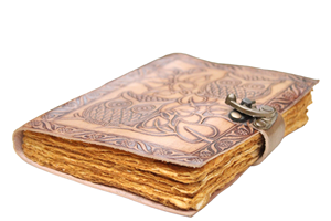 Búho en relieve de cuero genuino diario hecho a mano Oficina USO COMERCIAL Tapa dura con cierre de correa hilo costura encuadernación - Product Image 5