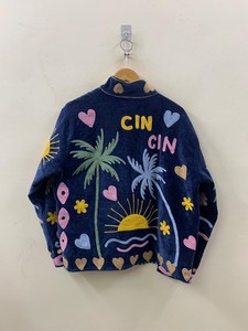 Chaqueta de Terciopelo Azul Premium Bordada para Mujer, Prenda Exterior de Lujo Hecha a Mano, Estilo Boho para Festivales, Abrigo de Invierno de Manga Larga - Product Image 2