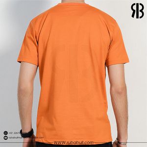 Camiseta de manga corta con cuello redondo para hombre, color naranja, corte regular, estilo casual, de algodón tejido, para hombre. - Product Image 2