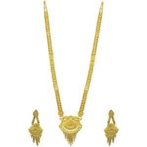 สร้อยคอทองคำแท้ 14K 18K 24K ชุบทองไมครอน สำหรับเจ้าสาว ดีไซน์แบบดั้งเดิม ชุดเครื่องประดับแฟชั่น สร้อยคอยาว - Product Image 2
