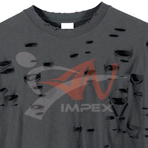 T-shirt Homme Effet Vieilli Vintage Coupe Oversize Déchiré Style Décontracté – Vente en Gros de T-shirts Homme Effet Vieilli Personnalisés en Coton à Manches Courtes - Product Image 5