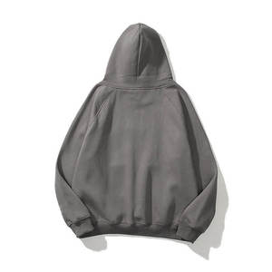 Sudadera con Capucha para Hombre, Corte Regular, Color Negro Sólido, con Cierre de Cremallera, Transpirable, de Algodón French Terry, Estilo Casual, para Invierno, 2 Piezas - Product Image 4