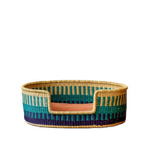 Lit pour chien en rotin et jonc de mer naturel, écologique, panier en fibres végétales pour animaux, été et hiver, King Craft Viet, maison pour animaux de compagnie, salon - Product Image 4