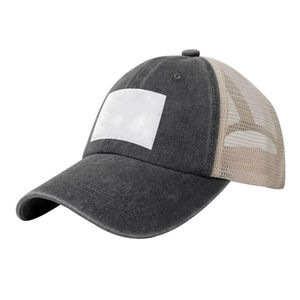Casquette de baseball unisexe réglable en coton délavé style vintage, avec visière pare-soleil, modèle trucker en maille, vierge, à fermeture snapback - Product Image 2