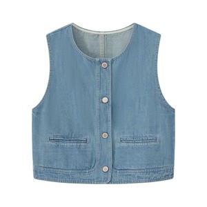 Chaleco vaquero de mezclilla para mujer con MOQ bajo, venta al por mayor de fábrica, lavado vintage, tallas S M L XL para compradores de marcas de boutique [102] - Product Image 4