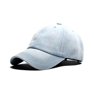 Custom <b>Light</b> Blue 6-Panel Baseball Cap Unisex Adjustable Cotton Solid Color Casual Spring Summer <b>Hat</b> - Product Image 2