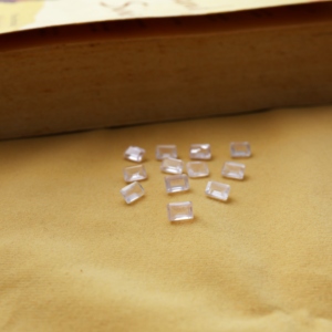 12 pierres précieuses en quartz rose pâle, taille baguette, 4x6mm |   Pierres en vrac pour la fabrication de bijoux - Product Image 2