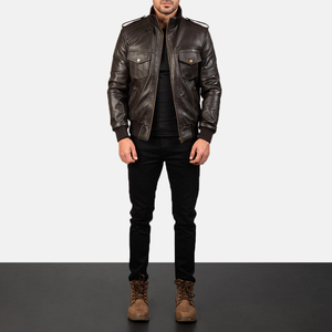 100% Leather Material Full Sleeves Street Wear Professional Hot Sale Men New Design Breathable Leather <b>Jacket</b> OEM Serviced - Product Image 4