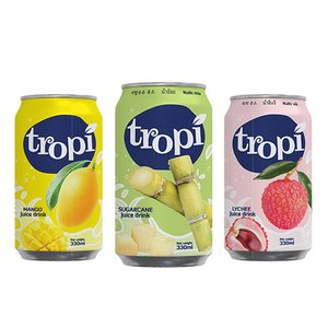 Bebida Tropi Juice 330ml Lata Corta de Aluminio 100% Puré de Frutas Saborizado Bajo en Grasa Esterilizado Recién Exprimido Guayaba Mango Piña - Product Image 3