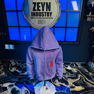 Sudaderas Unisex para Hombre, Estilo Urbano de Invierno, 100% Algodón, Forro Polar, Logotipo Bordado Personalizado, Venta al por Mayor, Sudaderas con Cuentas de Perlas para Hombre - Product Image 2