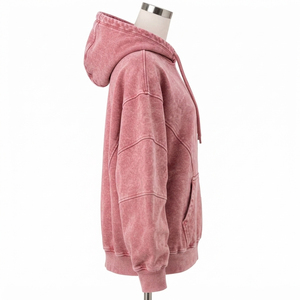 Sudadera con Capucha para Mujer, Lavado Ácido, Tela Lavada de Alta Calidad, Estilo Casual, Ajuste Cómodo, Diseño de Manga Larga para Uso Diario - Product Image 3
