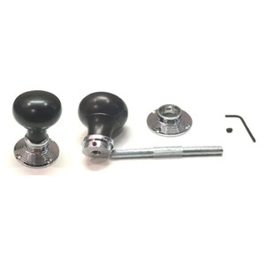 Poignée de porte de style Cottage en bois d'ébène de qualité supérieure et laiton massif, hauteur standard, pour usage intérieur et extérieur, quincaillerie de meubles domestiques - Product Image 3