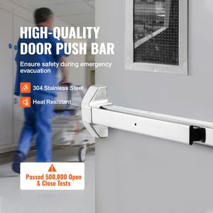 Barra Antipanico in Acciaio Inox da 31 Piedi per Porte di Emergenza Commerciali, Leva con 3 Chiavi per Porte Esterne Commerciali - Product Image 2