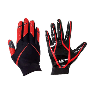 Full Finger Gloves Black Red PU Non-Slip <b>Hook</b> And Loop Closure Unisex Outdoor All Seasons Gloves Pro Training Gloves - Product Image 2