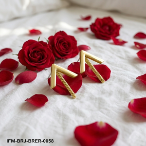 Pendientes en Forma de V de Latón Pulido Dorado Hechos a Mano por KENWAY SARTAJ WORLDWIDE, Borlas de Cadena Delicadas, Revestimiento de PU Resistente al Deslustre - Product Image 6