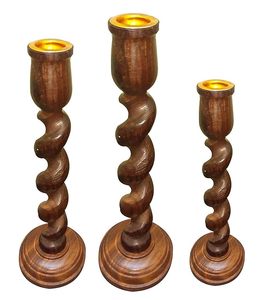 Support de bougie en bois fait main, style rustique, pour décoration de maison, centre de table - Product Image 3