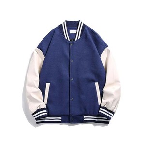 Veste universitaire de baseball unisexe de haute qualité, broderie chenille, polaire, style Letterman, col montant, respirante, réversible, hiver - Product Image 1