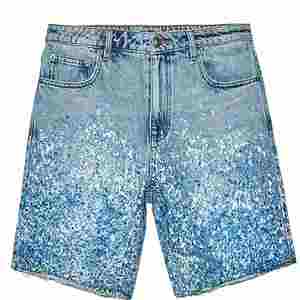 Pantalones Cortos Casuales Transpirables para Hombre, de Talla Grande, con Logotipo Personalizado, Pedrería, Bajo Deshilachado, de Alta Calidad OEM, de Tejido Pesado y Corto - Product Image 1