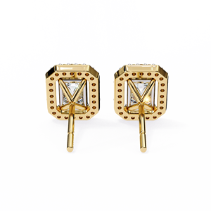 ต่างหูเพชรทรงเหลี่ยมมรกตและทรงกลม เพชรเลี้ยงในห้องปฏิบัติการ ทอง 14K รับรองโดย IGI เหมาะสำหรับเป็นของขวัญในงานปาร์ตี้และวันครบรอบ - Product Image 3
