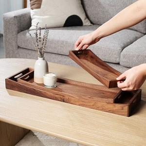 Bandeja de madera para servir con asas - Bandeja rústica premium para mesa de centro, otomana y sala de estar - por f s international - Product Image 3