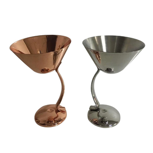 Vasos de Martini y Margarita de Acero Inoxidable, Copas de Vino, Copas de Cóctel, Vasos de Vino de Metal con Recubrimiento de Cobre, Suministros para Bares - Product Image 1
