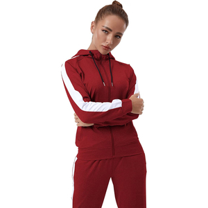 Thermal Fleece Stand Collar <b>Tracksuit</b> Women <b>Polyester</b> Blend Brushed Interior Full Zip Jacket Jogger Pants Winter Lounge Set - Product Image 1