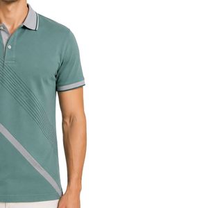 Camiseta Polo Personalizada para Hombre en Verde Salvia y Gris, Manga Corta, Informal, para Golf, Marca Privada, Transpirable, Uniforme, Venta al Por Mayor - Product Image 3