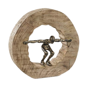 Ornement de haute qualité en métal avec base en bois, plaqué argent, pour la décoration, les cadeaux et l'accentuation des étagères. - Product Image 4