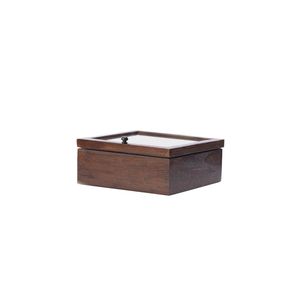 LUCI Chic Square Tea <b>Box</b> Stylish With Glass and Functional for Organizing Your Favorite Teas for Tea Fans Wooden Jewelry <b>Box</b> - Product Image 4