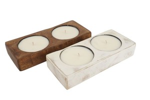 Bowl-Shaped Wooden Candle <b>Holder</b> Rustic <b>Tealight</b> Votive Stand | Handmade Gift Romantic Decor Z/F GLOBAL EXPORT ZF 5664 - Product Image 5