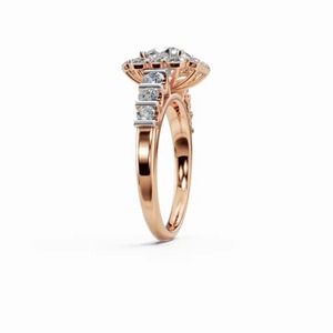 Anillo de Compromiso con Halo de Diamantes Cultivados en Laboratorio en Oro Rosa de 14K, Certificado IGI, Anillo Nupcial de Lujo - Product Image 4