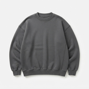Sudadera de cuello redondo extragrande de felpa con logo personalizado para hombre y mujer, con hombros caídos - Product Image 4